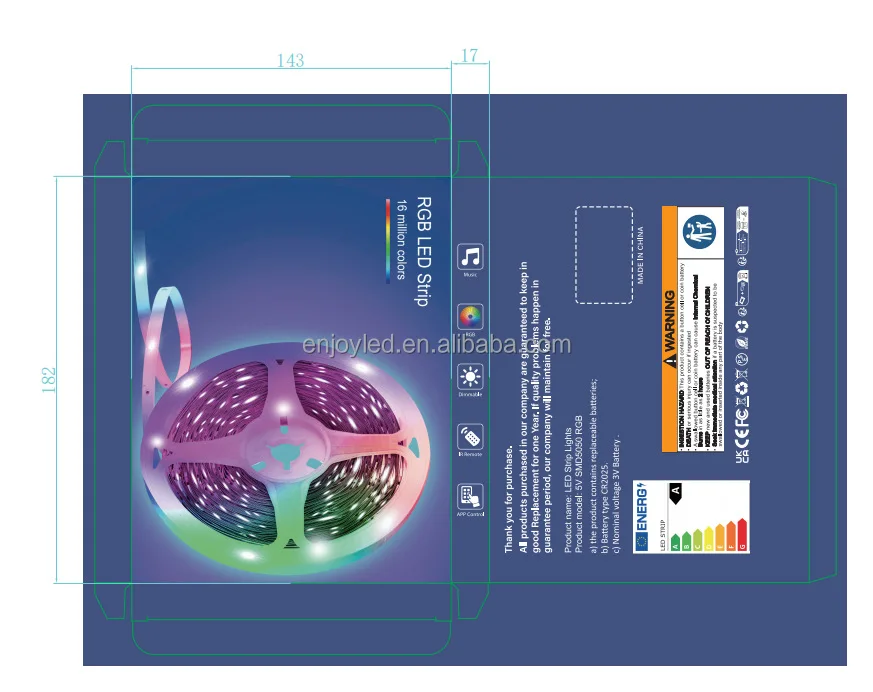 44key bluetooth APP USB Light strings for TV 5V 1m2m3m4m5m10m15m20m30m40m