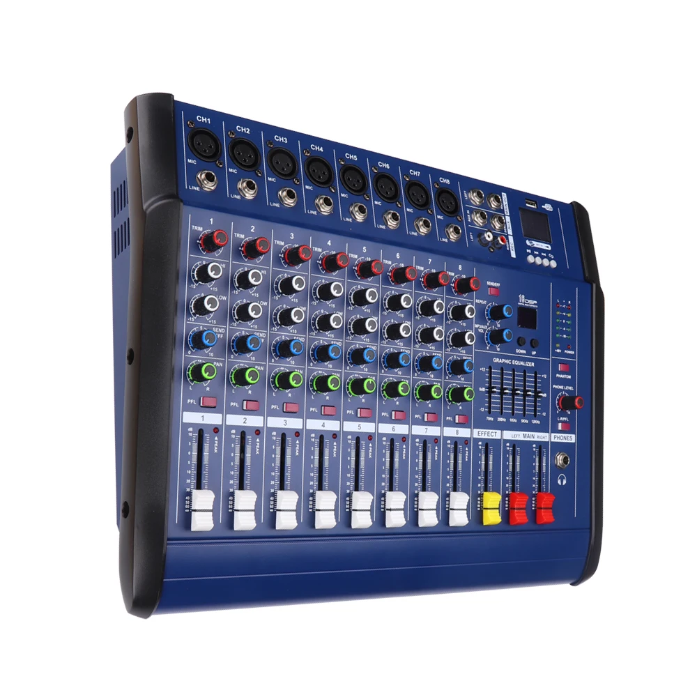 Phonic Table mixage amplifier,USB/SD/FM/BL, à 8 Channel PMX-802 D