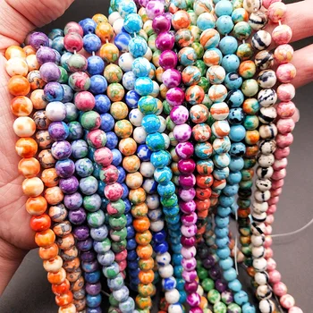 Camouflage pattern glass loose beads handmade beading accessories DIY jewelry making materials