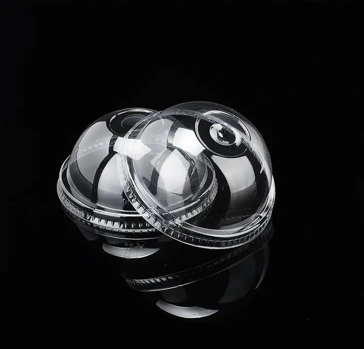 Pet Plastic Lids Coffee Cups Flat Cover Transparent Paper Cup Boba Cup
