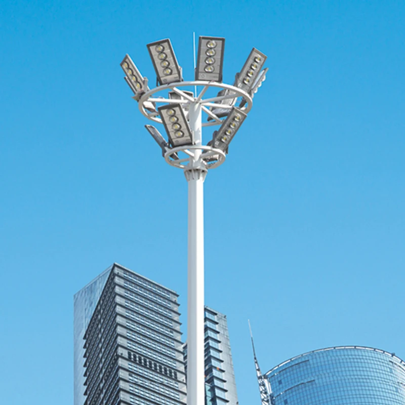 Poste de Rua Moderno com Design de Alto Mastro e Iluminação Galvanizado