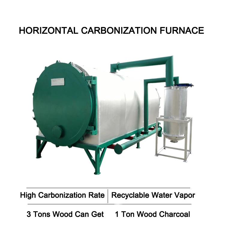 Good Price Charcoal Carbonization Furnace with Horizontal square Airflow Small Continuous Rotary air Flow Hoisting Type
