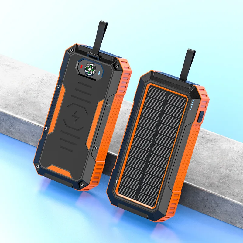2026 Hot Sale New Product SP0030 Waterproof Solar Power Bank 30000mAh with LED Light and Compass Outdoor Power Bank
