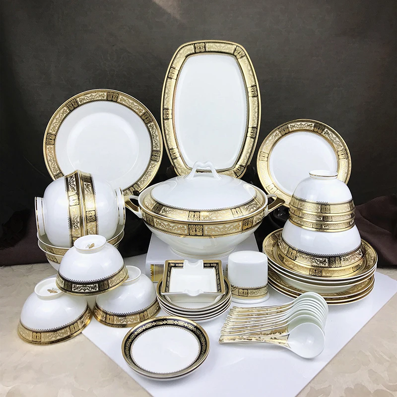 Luxury Bone China 52-Piece Dinnerware Set for Parties - Elegant ...