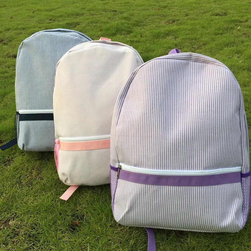 seersucker backpack monogrammed