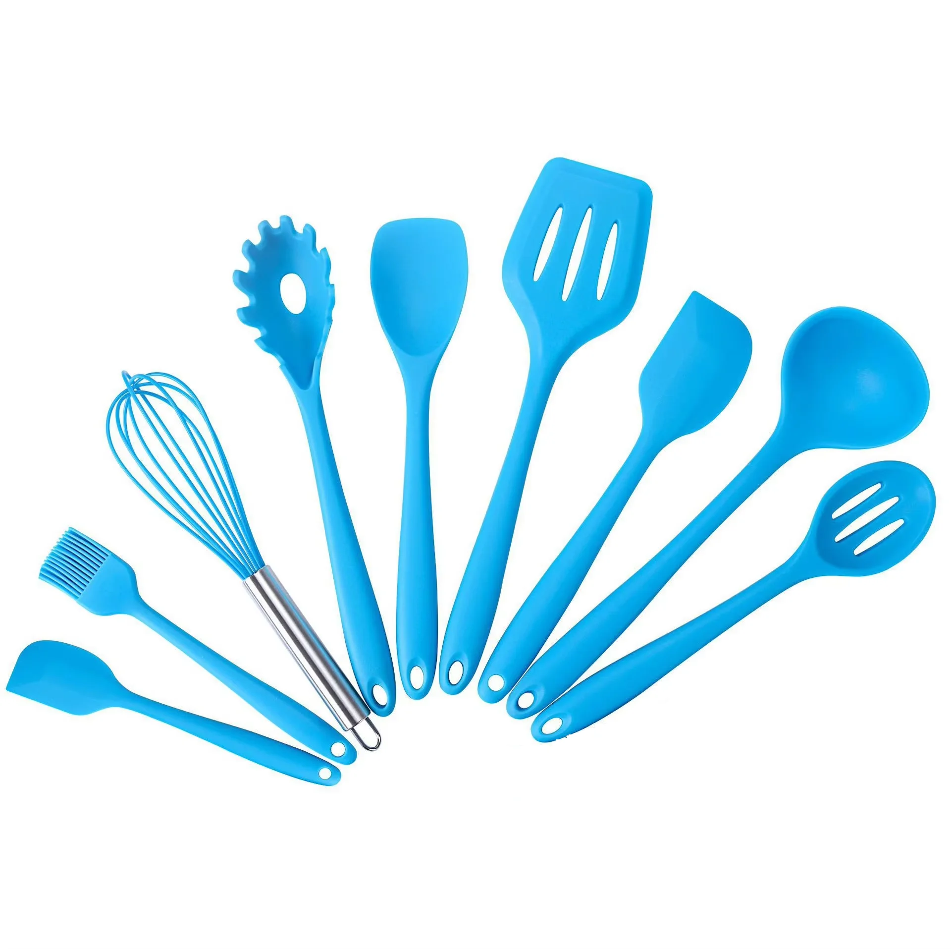 Nonstick Cookware- 480F Heat Resistant Silicone Cooking Utensils Set Silicone Colorful Kitchen Utensils