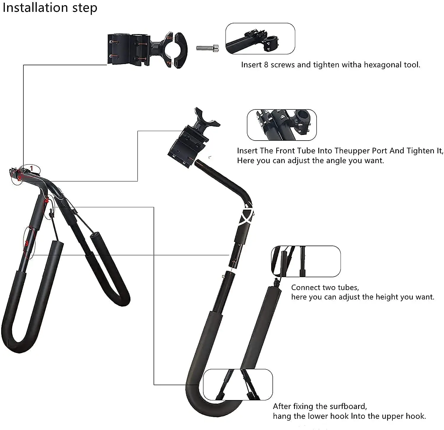 Electric Bicycle Carrier Rack Carrier Rack Shortboard Surf Rack Bicycle