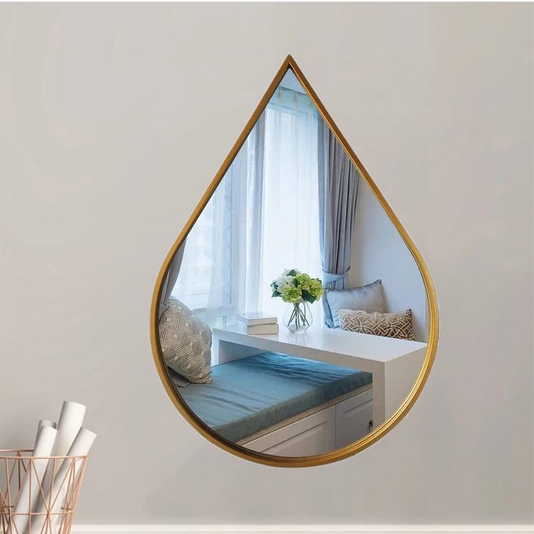 herschel Metal Frame Irregular Big Large Full Length Long Gold Home Decor Dressing Tear Drop Wall Mirror Espejo Spiegel Miroir