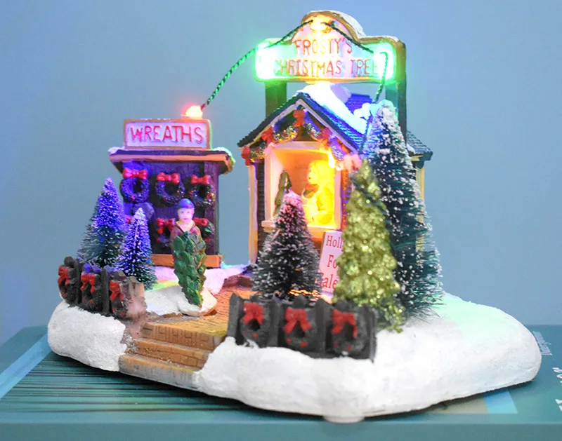 Christmas Decoration Village House With Led Light Christmas Scene House