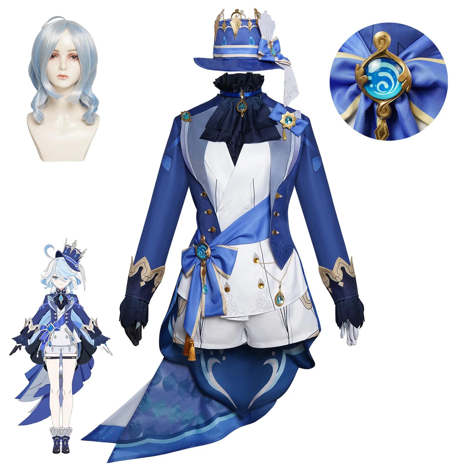 Genshin Furina Cos Clothes Cosplay Costumes Anime Performance Clothing ...