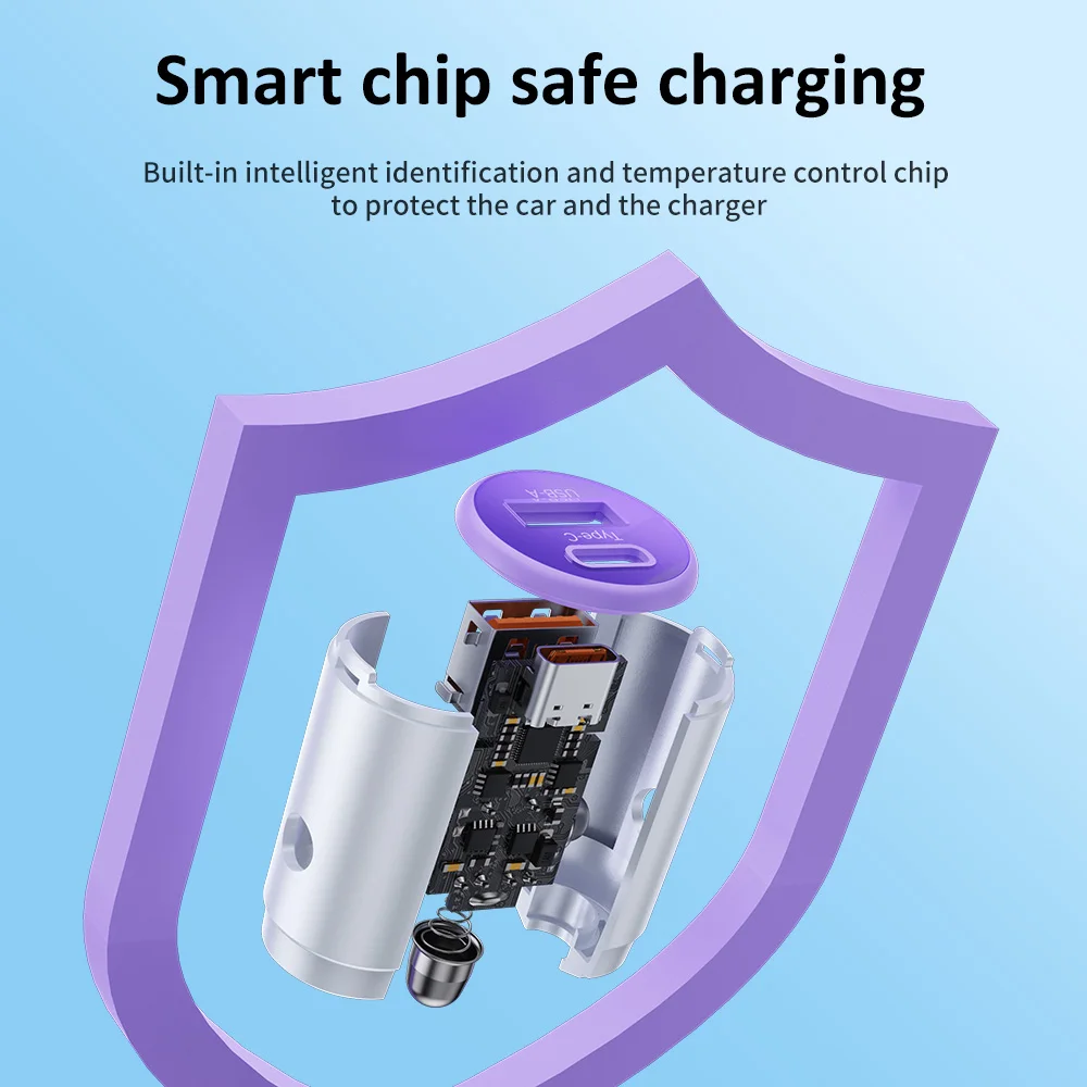 Car Charger Phone Multiple Color 36W Mi Custom Logo Mobile Dual Port USB TYPE C PD 30W Super Fast Charging Car Phone Charger