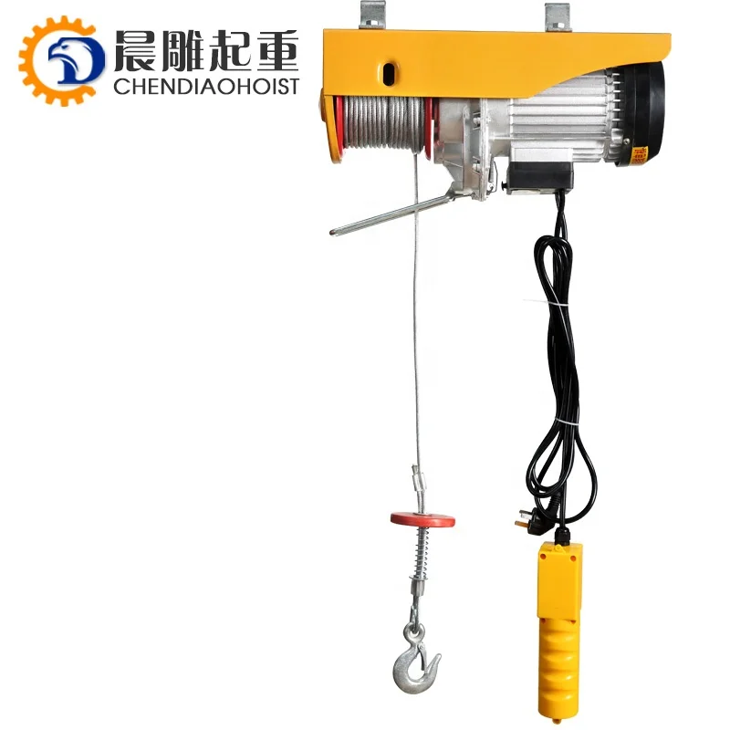 PA Small Mini Micro Wire Rope Electric Hoist with Trolley 200kg 500kg 600kg 800kg 1000kg 1200kg High Quality Customised Provided