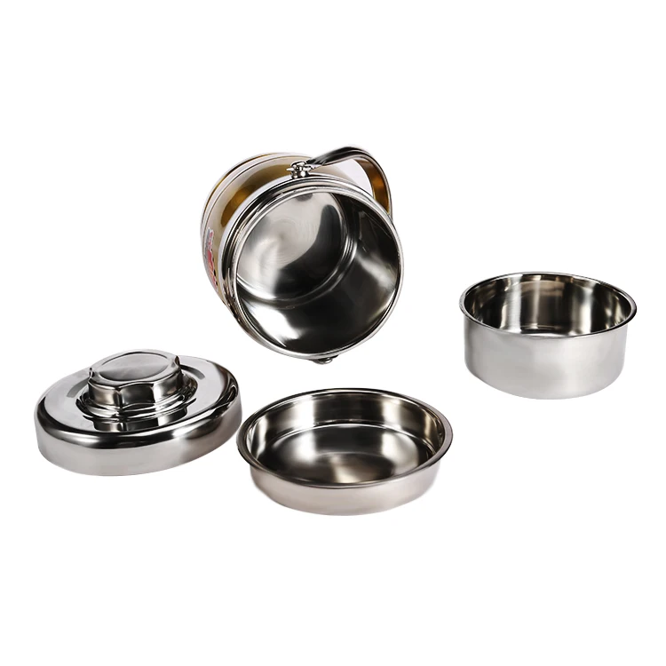 Best Sale Factory Promotion 3 Layer Stainless Steel Hot Pot Lunch Box Steel Pot