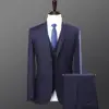 Traje de esmoquin de dos piezas para hombre azul marino con dos botones