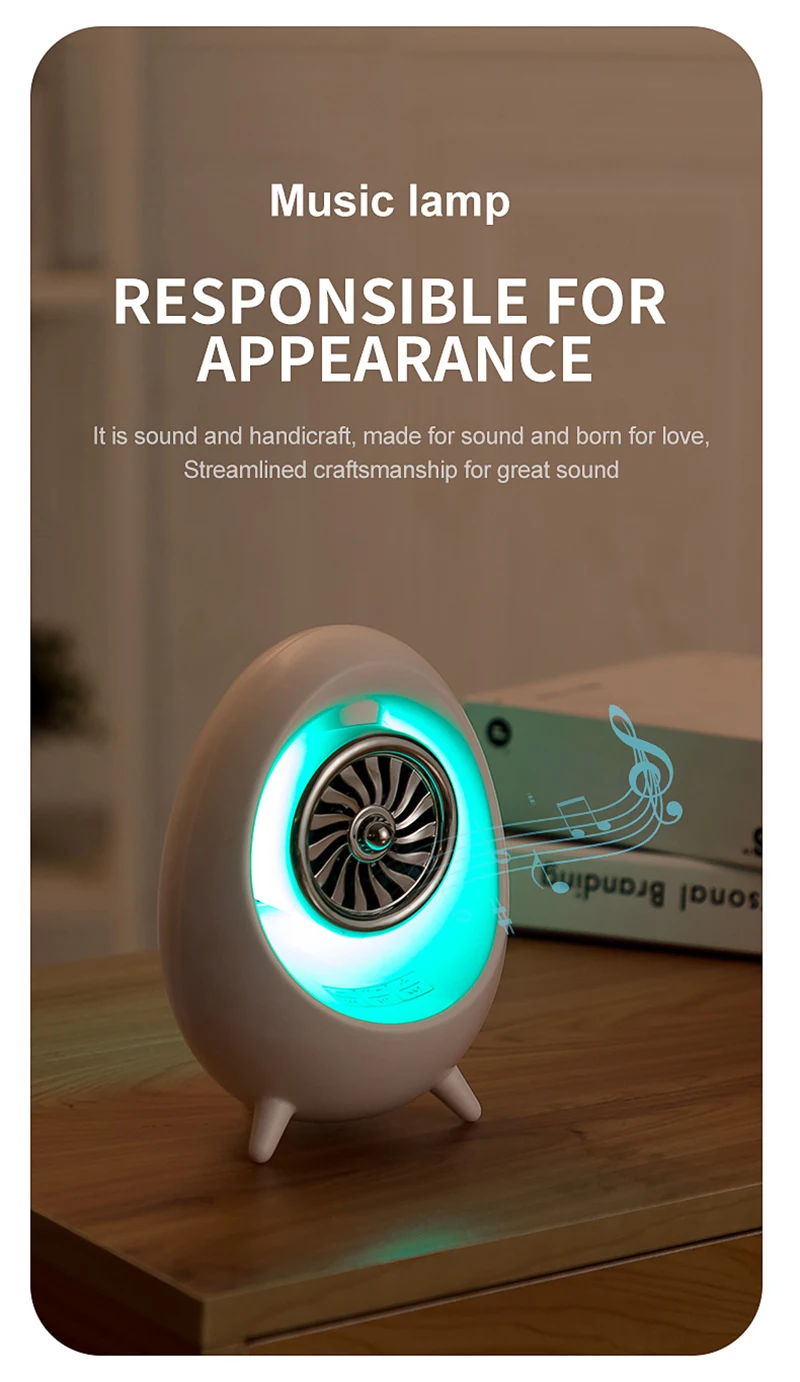 Mini wireless speaker with built-in led lights