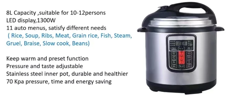 Luxury Stainless Steel Inner Pot 8l 11-in-1 Kambrook Style Electric ...