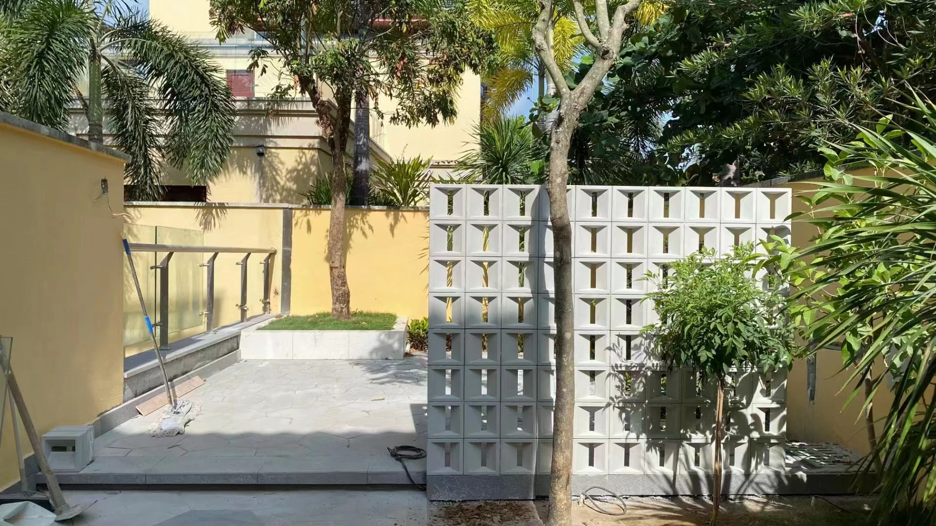 Cement Block Concrete Exterior Tiles Decoration Window Brick Breeze Ventilation Background Wall PU Easy Installation