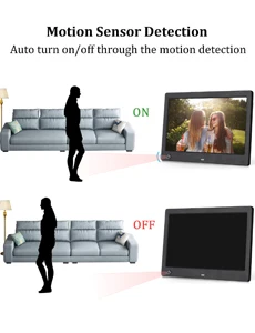 MP3 MP4 Video Player Motion Sensor LCD Screen 15 Inch Digital Photo Frame Wall Mount Digital Picture Frame