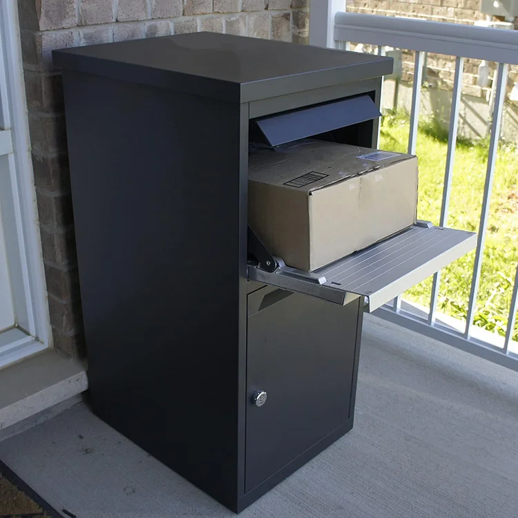 JH-Mech Parcel Letterbox High Capacity Lockable Powder Coated High Capacity Galvanised Steel Letter Box in Wall