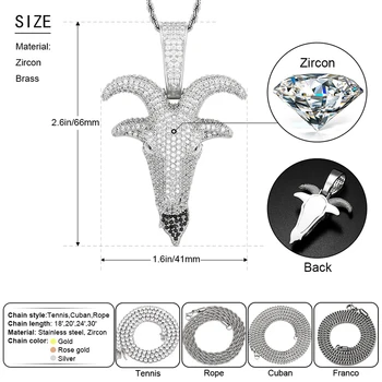 Hip Hop - Colgante De Tiburón Chapado En Oro Blanco Helado Y Cadena De Cuerda De 0.157 In 24 Pulgadas, Collar De Moda Brillante, Chapado En Oro, Diamante De Laboratorio
