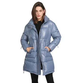 2021 Custom fashion casual female ladies down fill bubble long plus size women's jacket and puffer winter coat for women