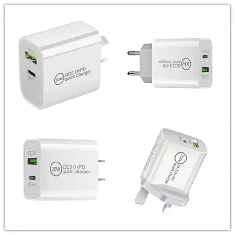 Electric Dc 20w Travel Super Fast Charge Type C Power Adapter Brick Qc3.0 18w Dual Port Multi