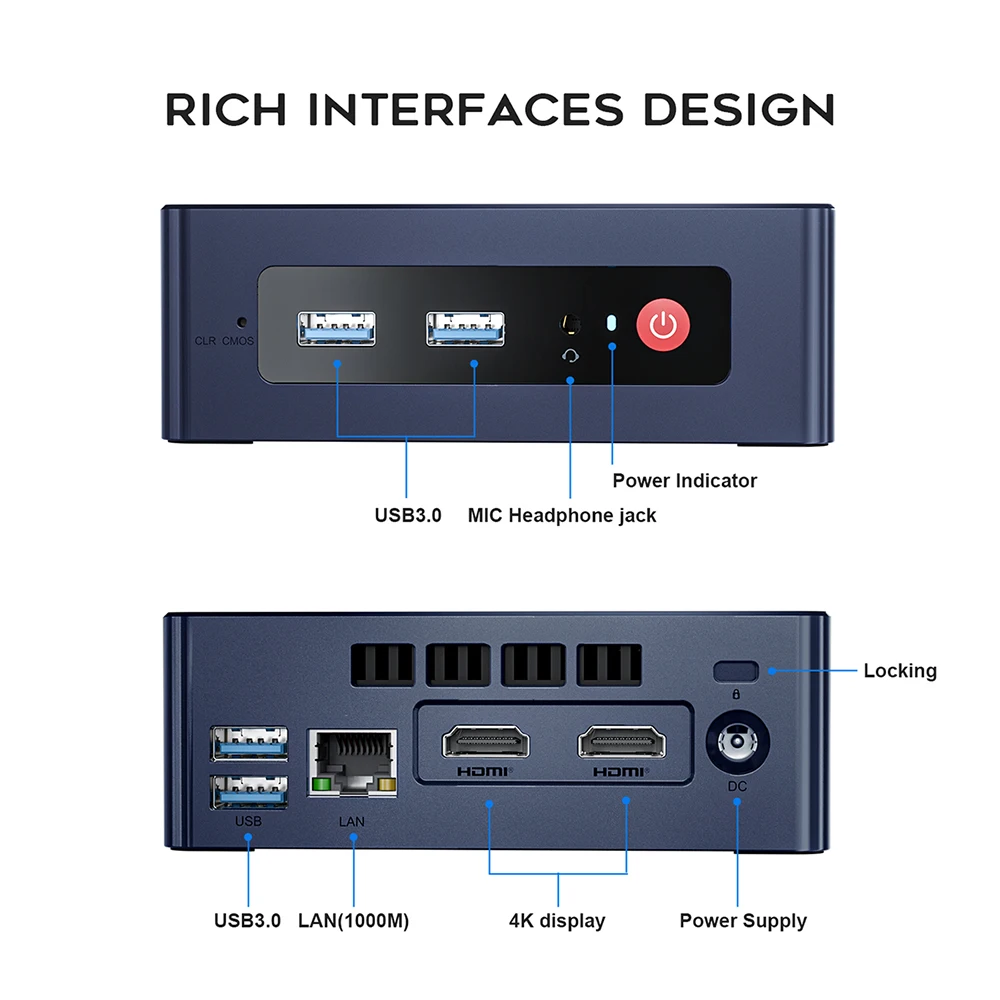 Top 10 Beelink Mini S Intel N5095 8G 256G Mini PC Wins10 OS SATA SSD Storage Industrial Computer with Dual Screen display MiniS