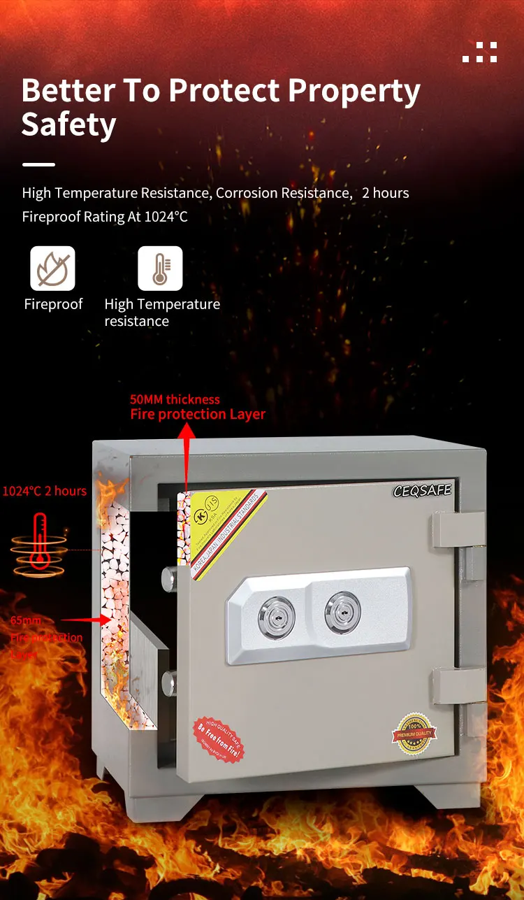 CEQSAFE High Security Digital Lock Office Home Safe Box 2 Hour Fireproof Safe manufacture