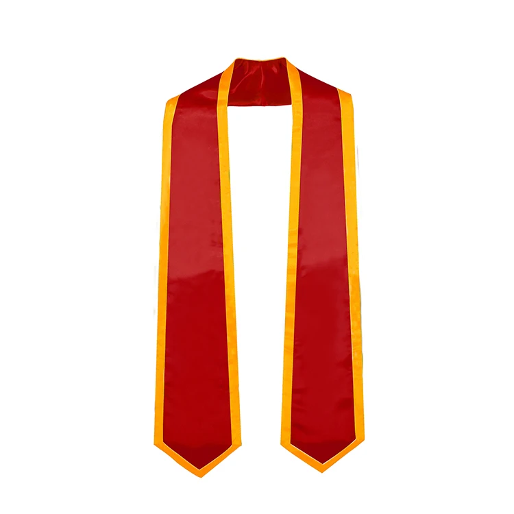 Customized DIY Printing or Embroidered 51" 60" Long Satin Custom Graduation Stole Sash with Trim