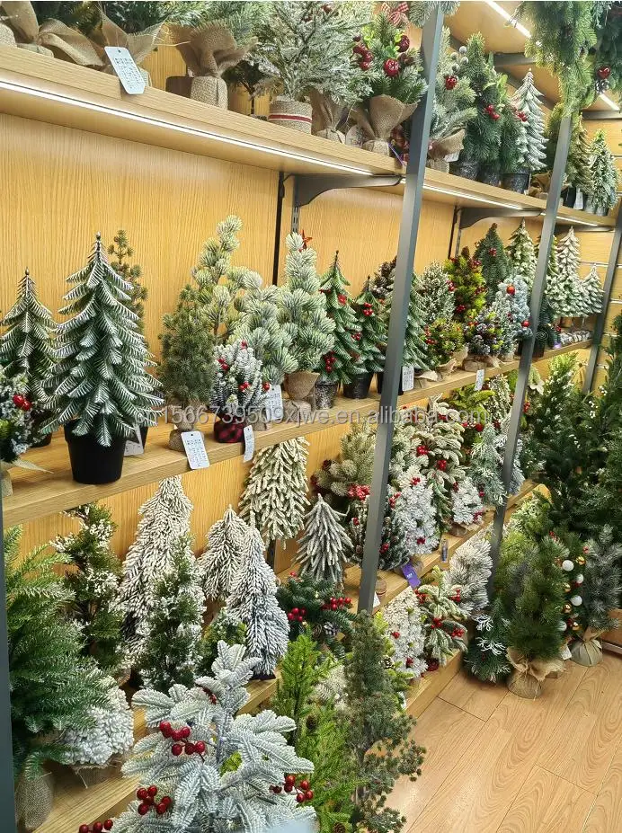 Red Tabletop Artificial Mini Decoration Christmas Tree with Ornaments Xmas Gift Small Tree factory