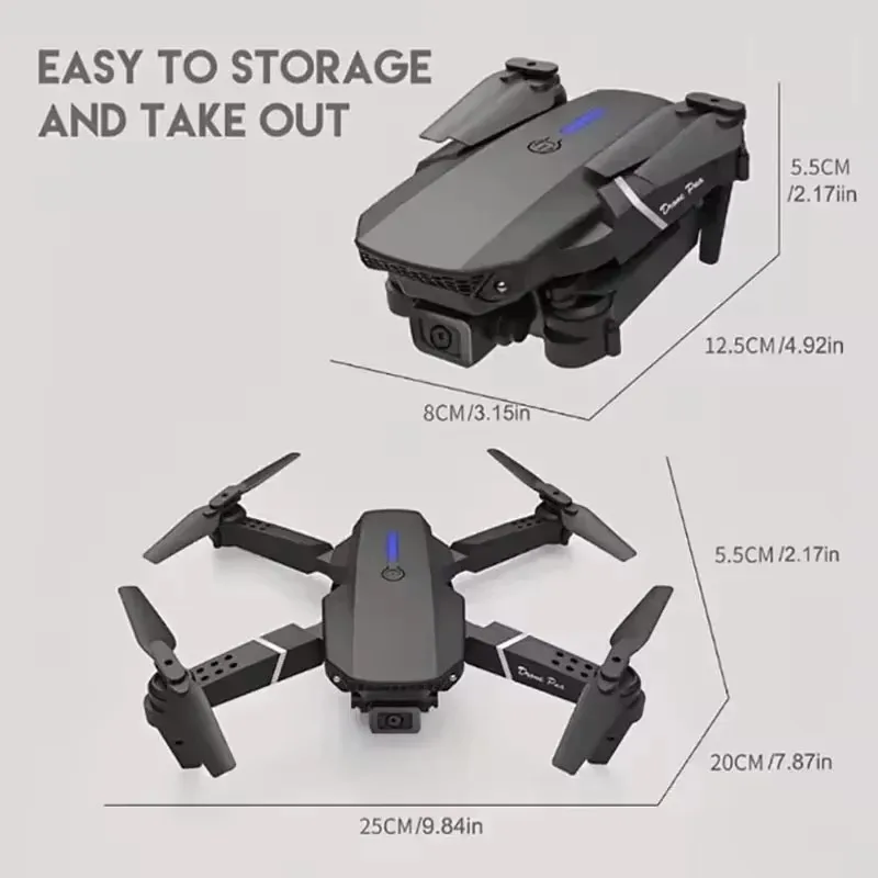 CHEAPEST  E88Pro RC Drone 4K Professinal With 1080P Wide Angle HD Camera Foldable Helicopter WIFI FPV Height Hold Gift Toy