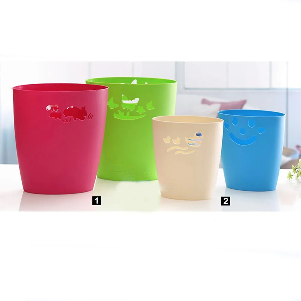 Cross Border High Quality Plastic Simple Colorful Garbage Bin Household Storage Trash Cans