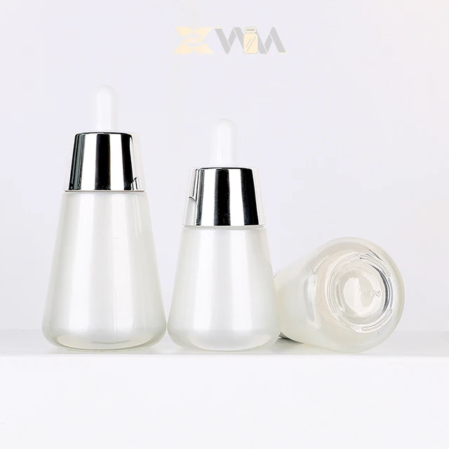Frosted-Silk 30ml 50ml Custom Color Conical Glass Bottle + Spray Coating for Frankincense Perfume Oil