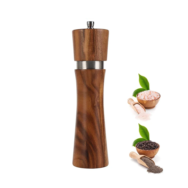 Wooden Salt and Pepper Grinder Set, Acacia Wood Salt and Pepper Grinders  Refillable,Pepper Mill with Adjustable Coarseness,Salt and Pepper Grinders  Shaker Table - China Wooden Salt Grinder and Wooden Pepper Grinder price