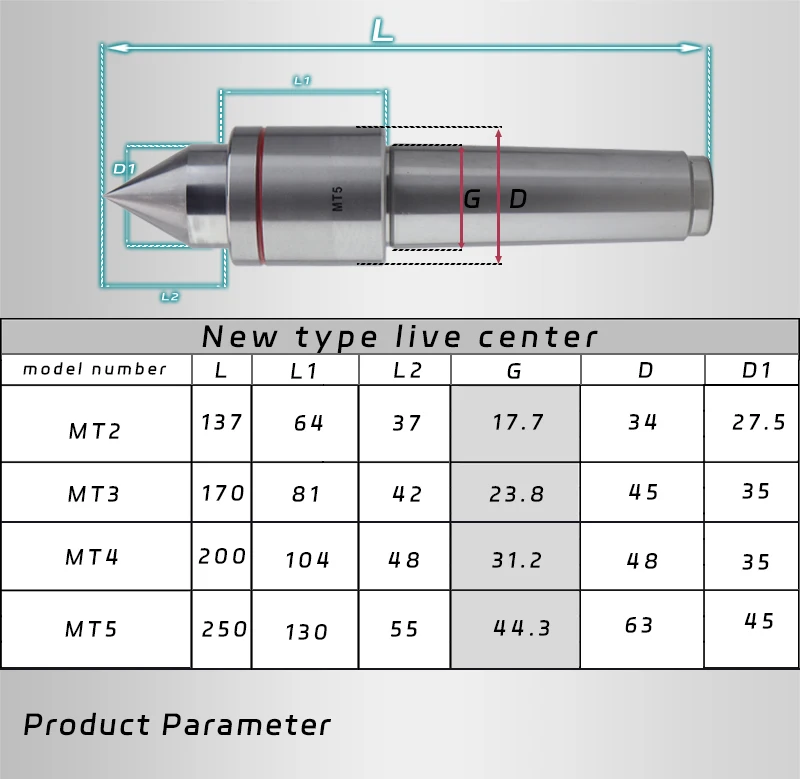 New Type Lathe Live Centers For Cnc Machine Tools Mt2 Mt3 Mt4 Mt5