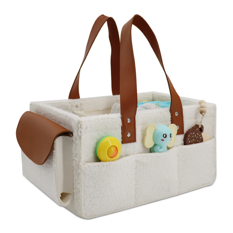 New Design Teddy Velvet Baby Diaper Caddy Organizer For Changing Table ...