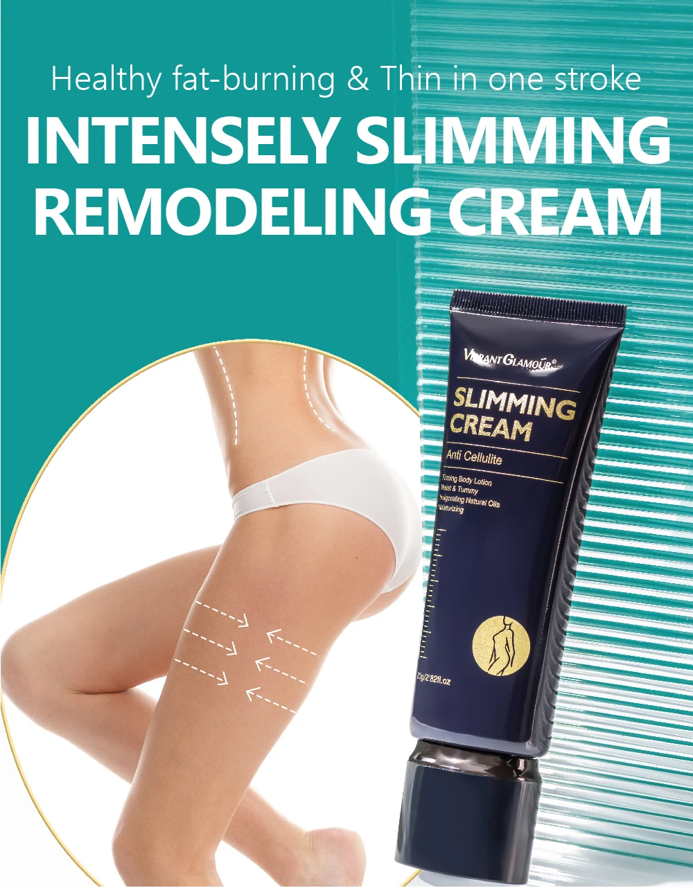 Vibrant Glamour Natural Slimming Cream Thin Waist Firming Body Shaping Healthy Fat Burn Weight Loss Promoting Massage Cream