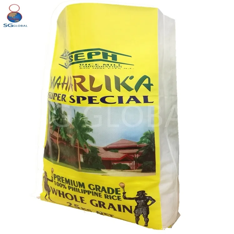 Wholesale Custom Bopp Printed 25kg 25kg Grain Bag pp Sack Package Plastic Woven Rice Packing Bag