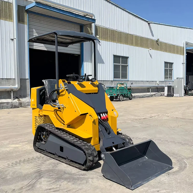 China Micro Skid Steer Loader with Bucket Attachment Hydraulic Small Mini Skid Steer Loader 45HP for Sale