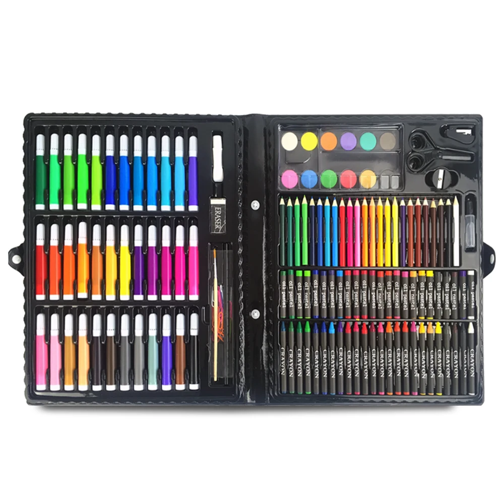 Art Supplies Custom 150pcs Drawing Kit Crayons Oil Pastels Marker
