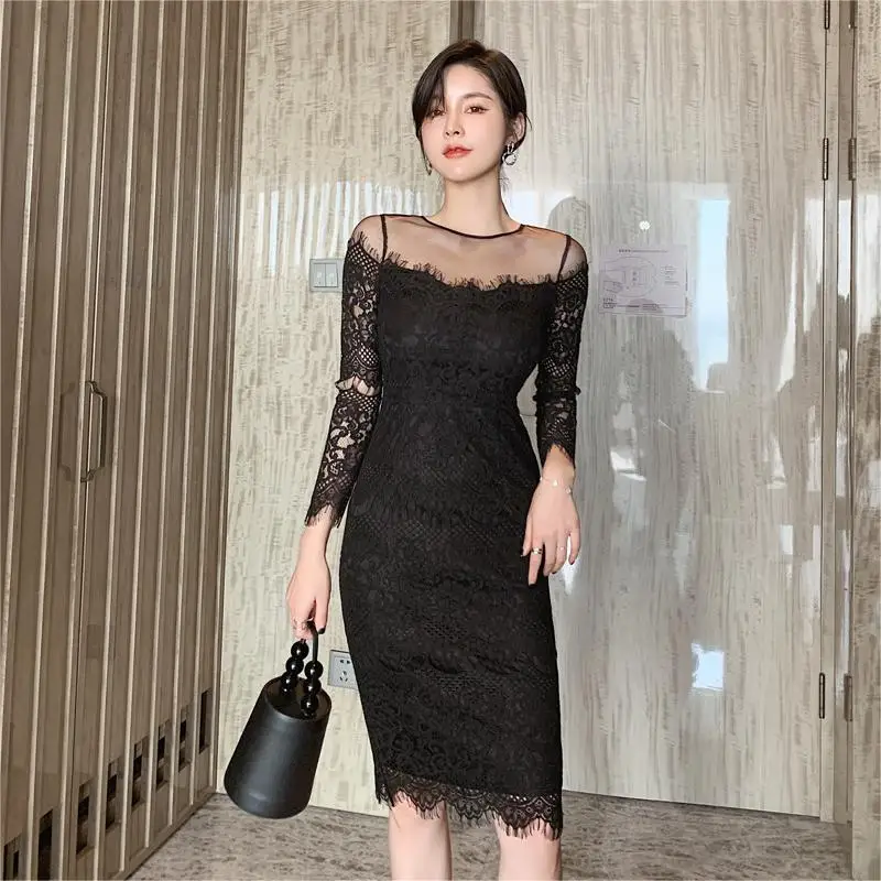 korean black bodycon dress ZYHT 1715 Women Sexy Floral White party korean black dress