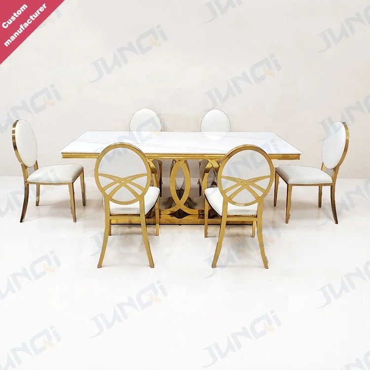 Foshan Factory Rectangular Customized Size Home Use Living Room for Sale Marble Top Dining Table