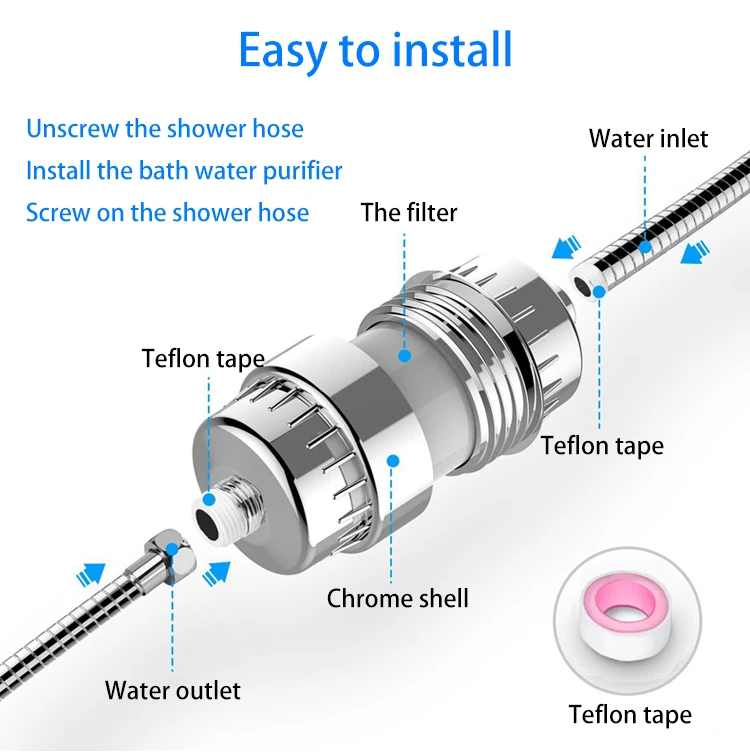 Universal Luxury Ozone Reverse Osmosis Drain Head Shower Tap Filter