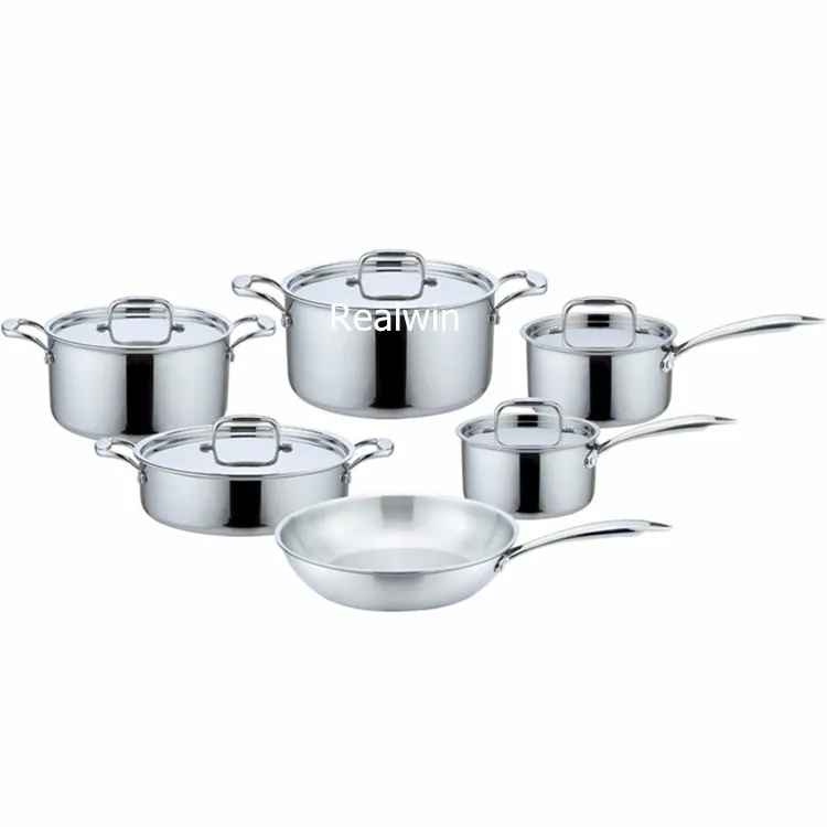 Realwin Kitchenware Cookware Pot Pan 304 Stainless Steel Casserole