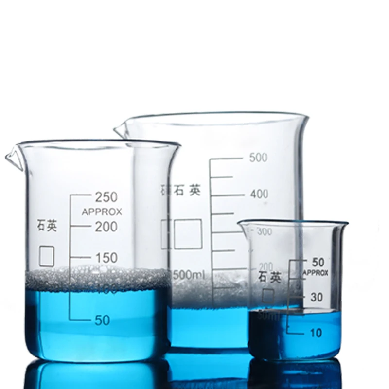 Heat Resistant Glass Beakers Lab Glassware Chemistry Lab Equipments Quartz Glass Beaker