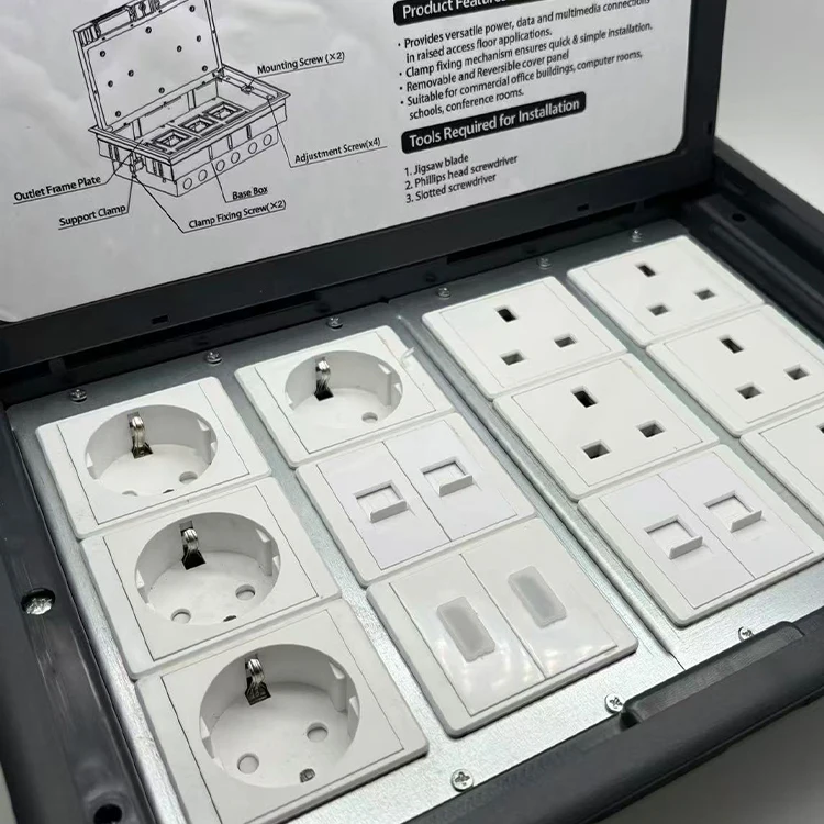 VNX Fashionable Drawer-style Hidden or up with Household USB/UK/EU Standard Socket Waterproof Material Floor Socket Box