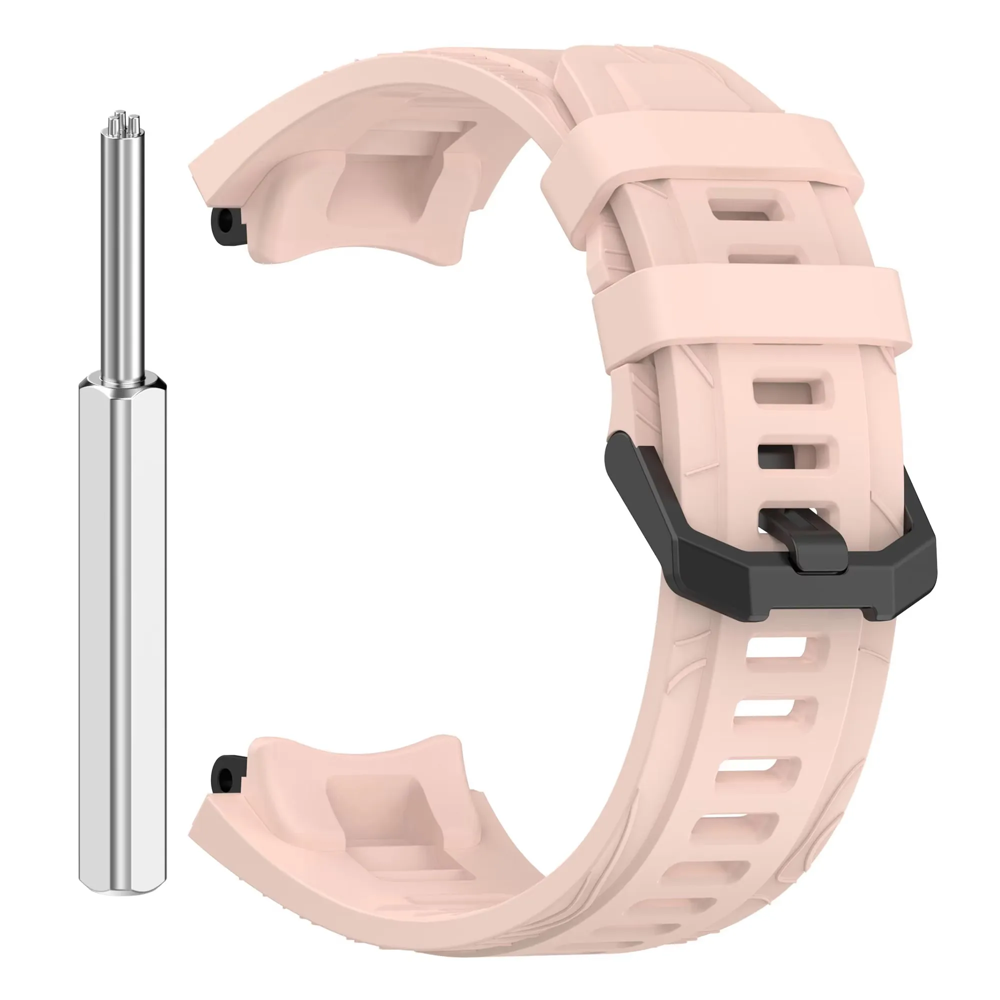 Strap-it Siliconen sport bandje met gespsluiting - geschikt voor de Amazfit T-Rex 3