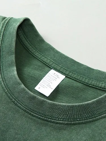 Custom DTG Printing Embroidery 260grams 100%Cotton Blank Vintage Washed Oversized T Shirts Streetwea