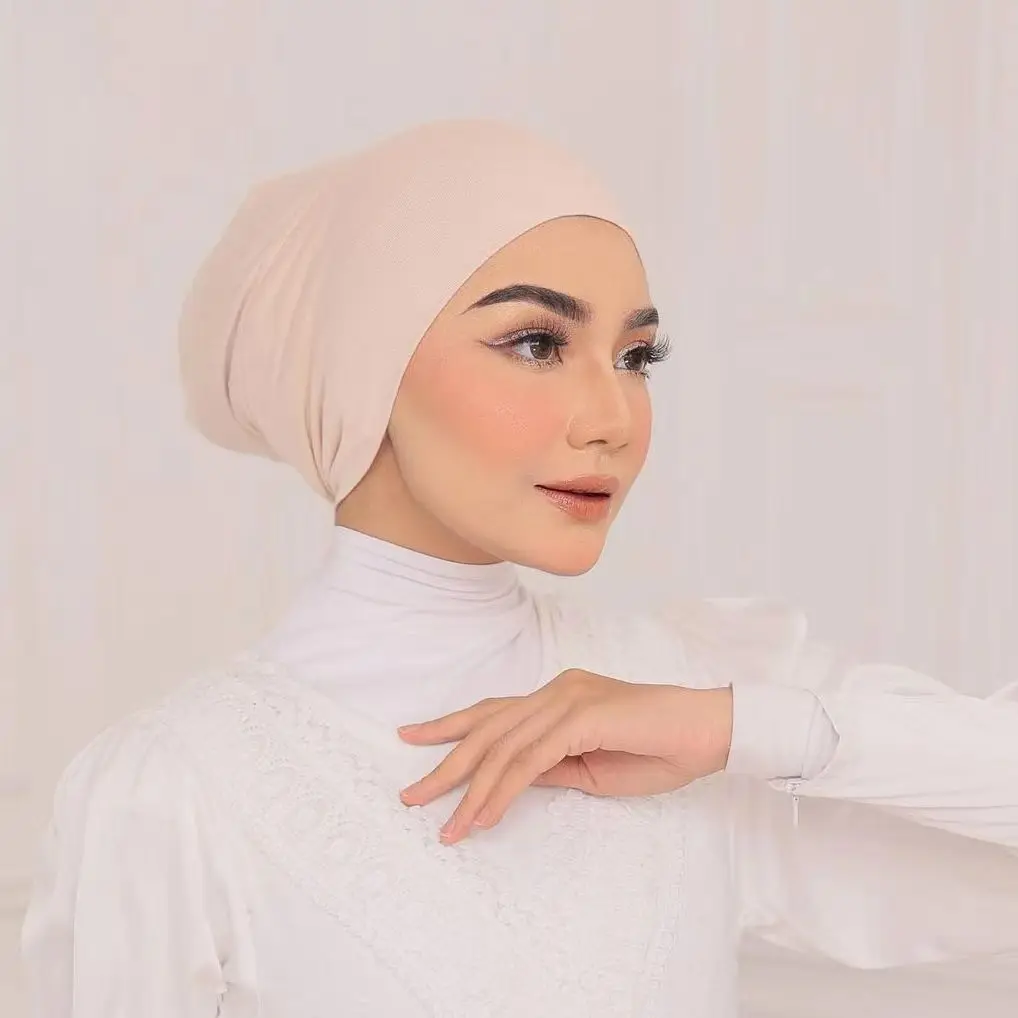 2026 High Quality Modal Inner Cotton Jersey Cap Material Hijab Under Scarf Bamboo Tube Muslim Inner Hijab Cap