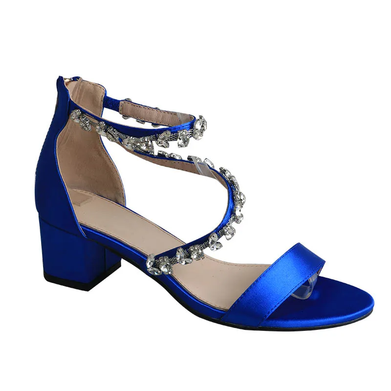 Zapatos Azules Reales Para Mujer,Sandalias De Tacón Bloque Diseñador Para Fiesta - Buy Chunky Tacones,Tacón Bloque,Zapatos De Boda on Alibaba.com
